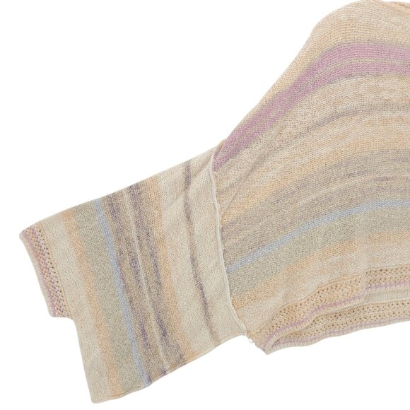 NWT FREE PEOPLE Saturn Poncho Sweater Warm Sky Combo Crop OVERSIZED Size XS - Picture 3 of 8